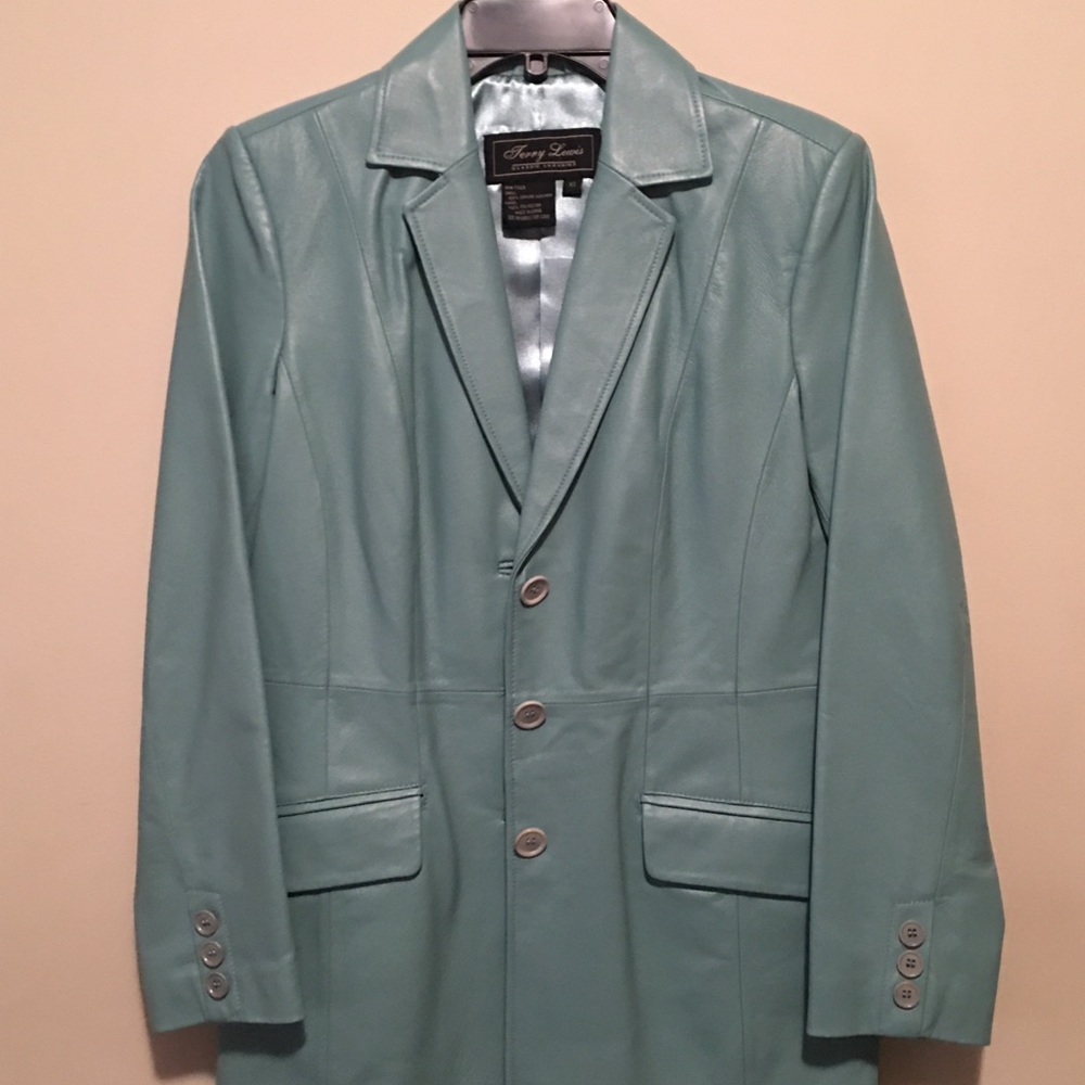 Blue “Terry Lewis” Leather Jacket